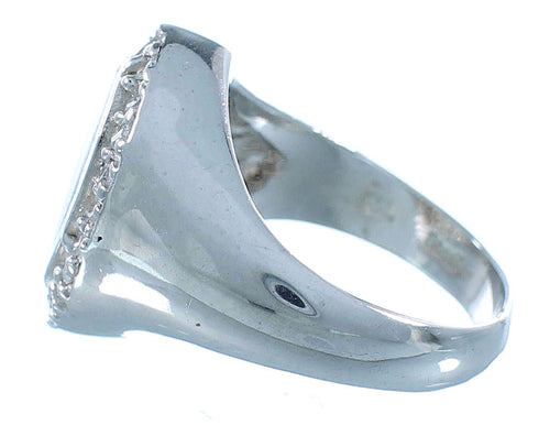 Southwest Geniune Sterling Silver Blue Opal Ring Size 5-3/4 RS51037